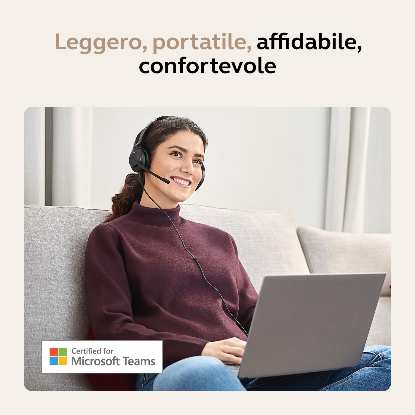 Jabra Evolve2 30 SE Cuffie Mono Cablate, USB-A, Ottimizzato per Microsoft Teams, Mono, Nuova edizione