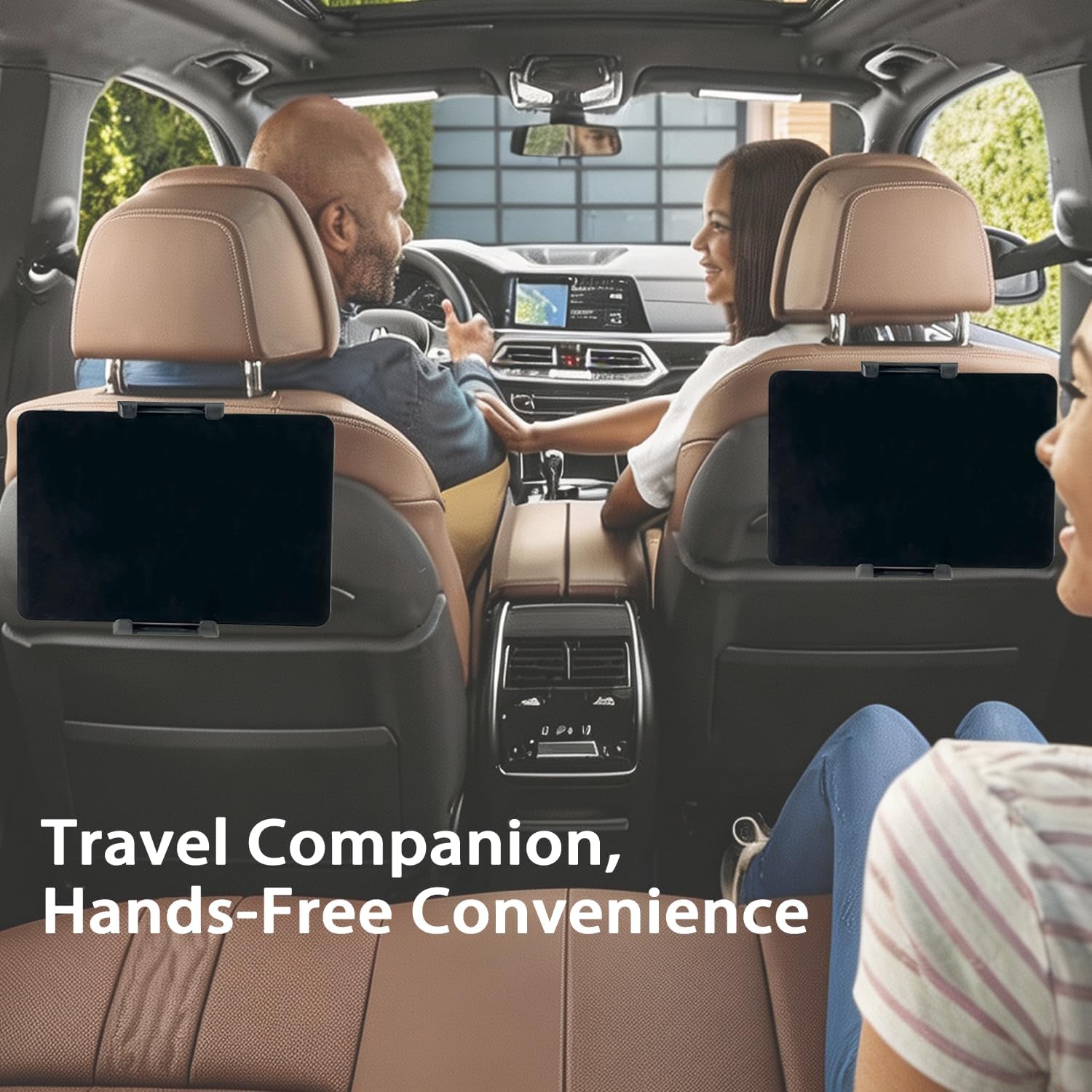 for BMW Metal Headrest Tablet Holder X5 X6 X3 iX 5-Series 7-Series G05 G06 G45 G60 Accessories, for Ipad Car Holder Back Seat Car Tablet Mount 360° Rotation Travel
