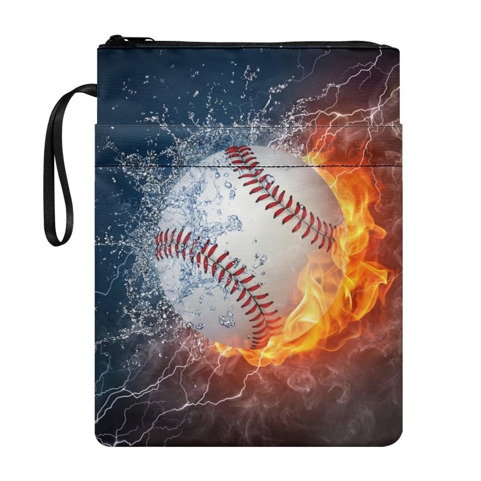 NETILGEN Lightning Fire Basketball Zipper Book Cover with Front Pen Pocket, Book Covers for Paperback Hardcover Textbook, 11.4" X 8.7" Book Cover Book Lovers Gifts โ image 1