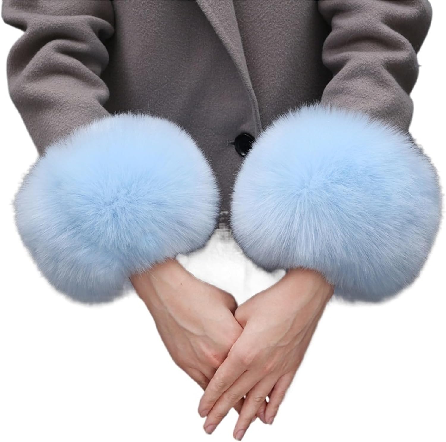 Women'S Faux Fur Wrist Cuffs 3Pairs Fashion Hand Ring Oversleeps Wraps Winter Warm Faux Fox Fur Cuffs Wristband