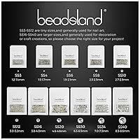 Vista 181 de Beadsland 1440 diamantes de imitación de cristal con parte trasera plana, gemas redondas, sombra dorada, SS20, 0.181-0.189 in