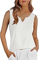 Vista 1 de WIHOLL Camisetas sin mangas acanaladas para mujer, de verano, sin mangas, cuello en V, casuales, básicas, de punto