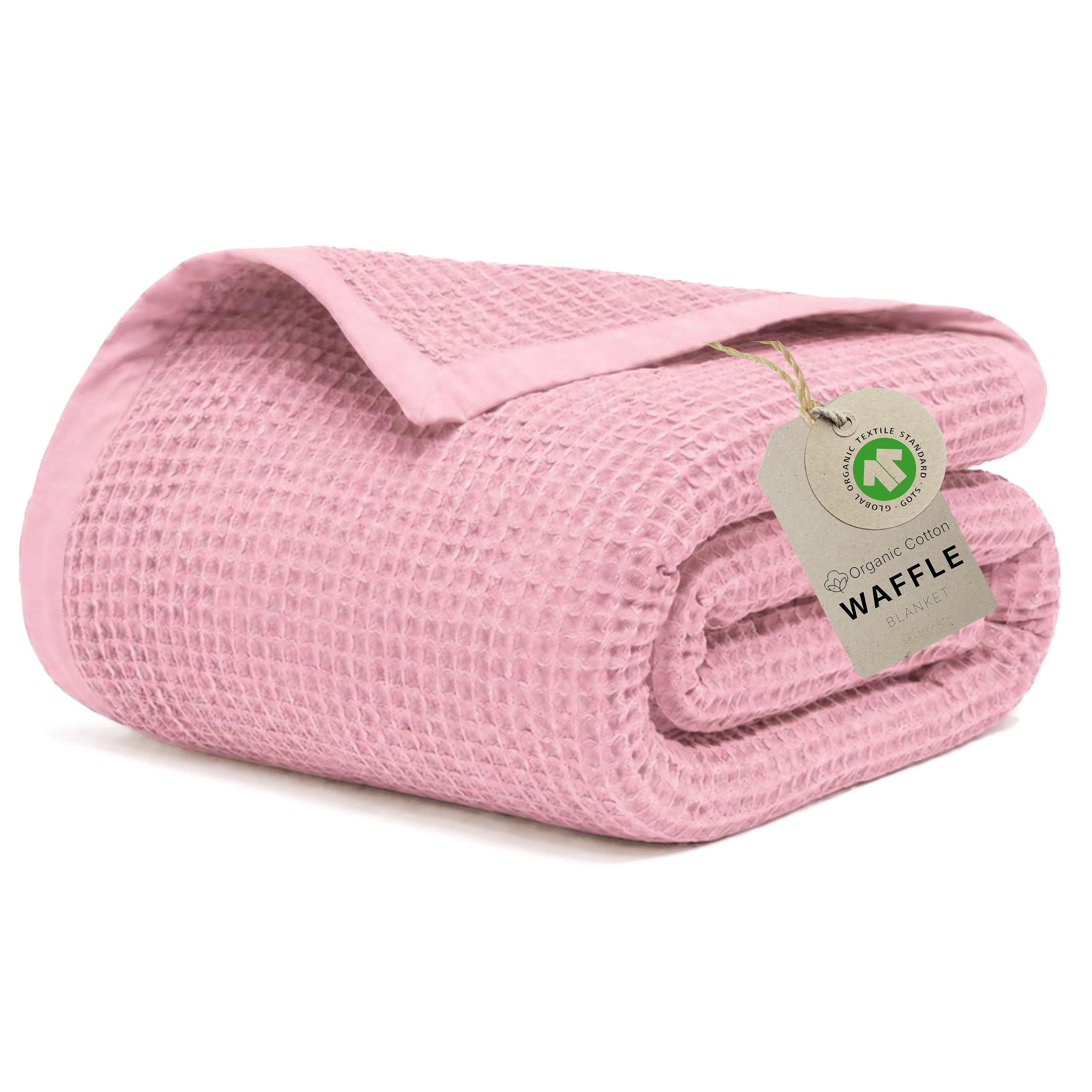 GOTS Certified 55"X60" Throw 100% Organic Cotton Waffle Blanket