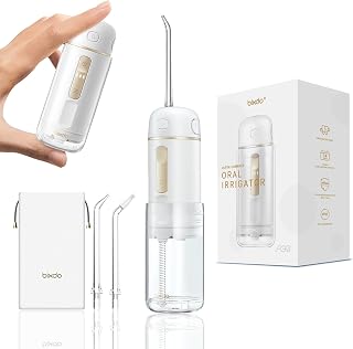 BIXDO Detanl Water Flosser for Teeth Cordless, Ultra Compact Oral Irrigator for Tooth Cleaning, Portable Water Flosser for Gum & Orthodontic Care, 1-min Quick Plaque Removal & Tooth Cleaning
