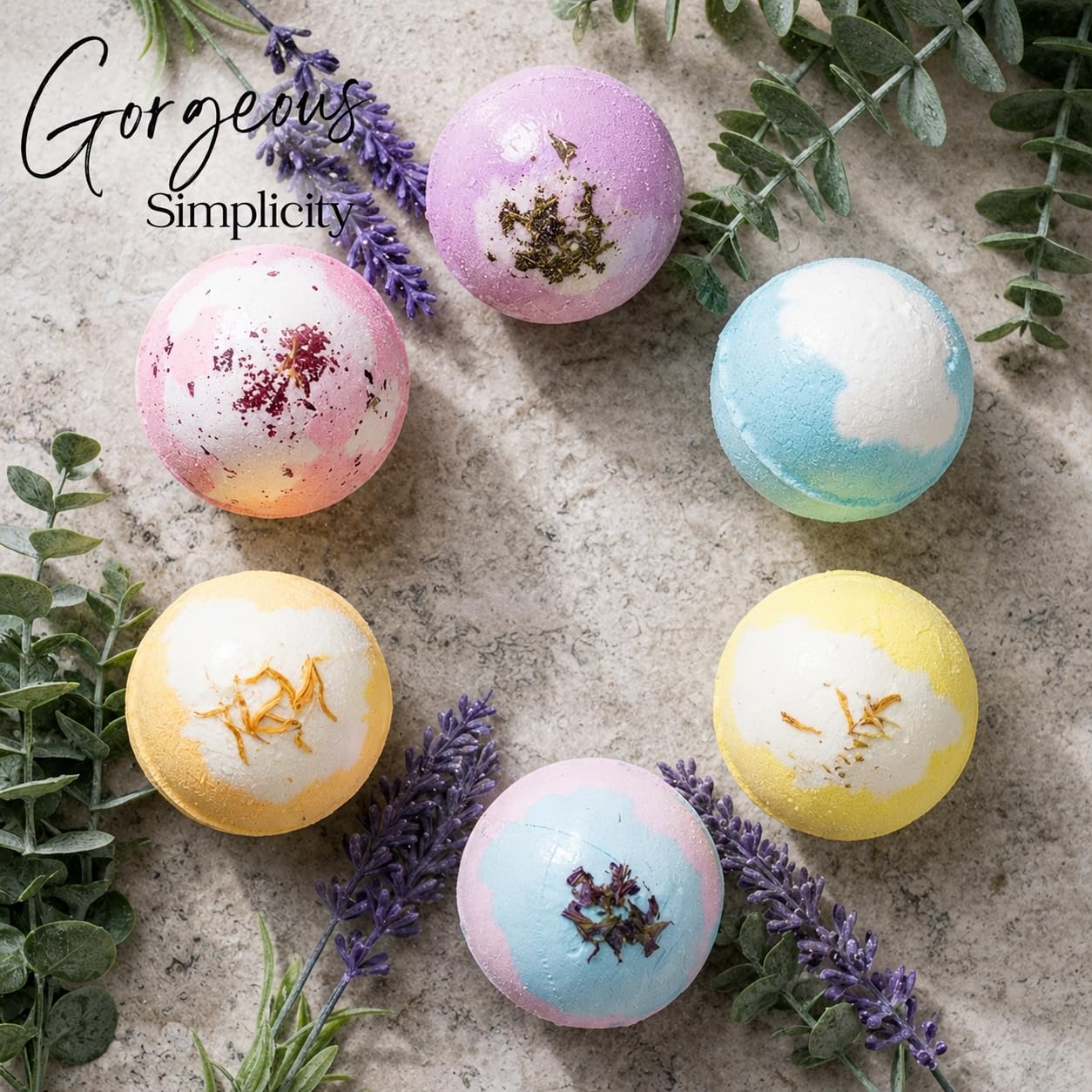 EvolutionUSA 12 Inspire Badekugeln für Frauen & Mädchen - Badebomben mit Blumenspitze Mädchen, lustige Badebomben Set, Bio Badekugel Luxus-Geschenk für Muttertag, Geburtstag, Weihnachten, Ostern oder