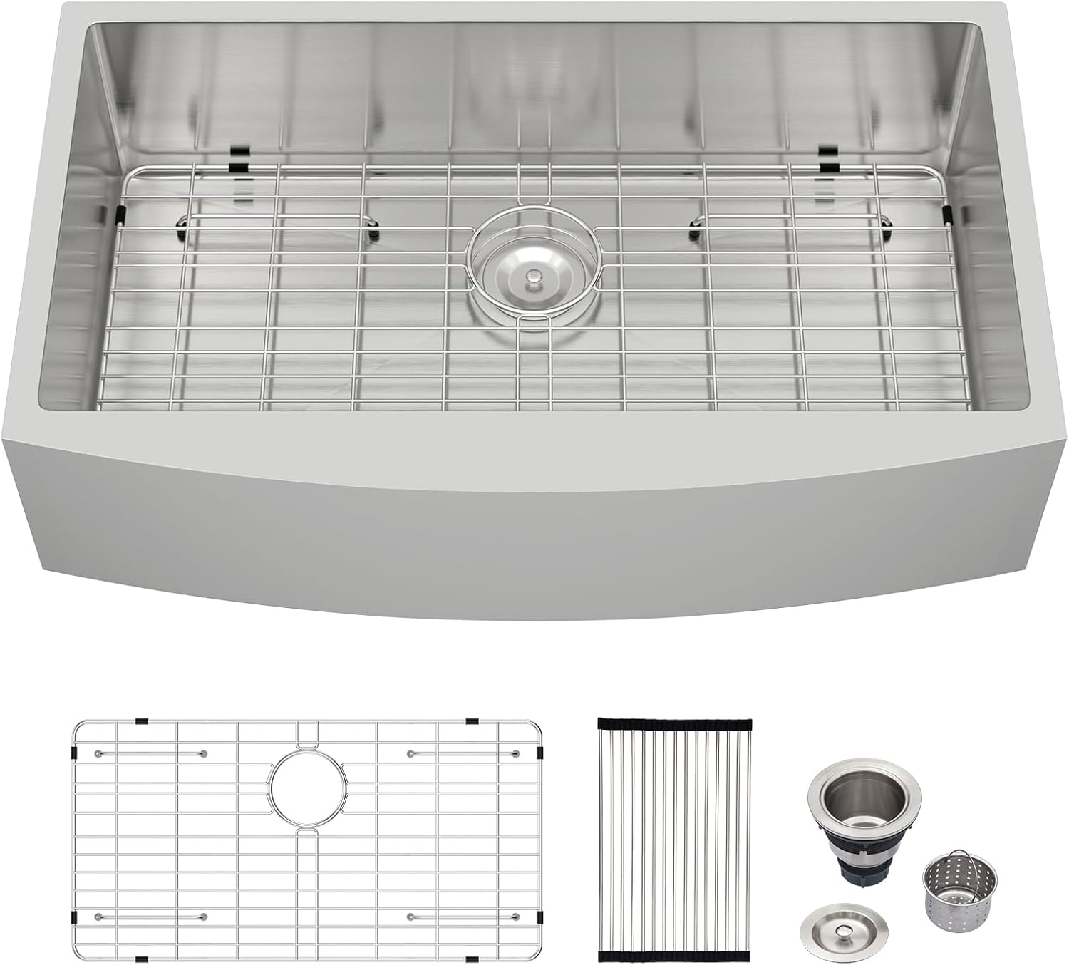 Logmey 36 Inch Stainless Steel Farmhouse Kitchen Sink 36x20 Undermount Apron Front Farm Sink 16 Gauge Single Bowl 9" Deep Farm Sinks 36x20x9
