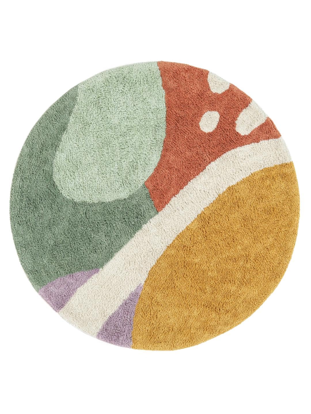 RugVista Oceana Alfombrilla de baño, Redondo, Ø 90 cm, Multicolore