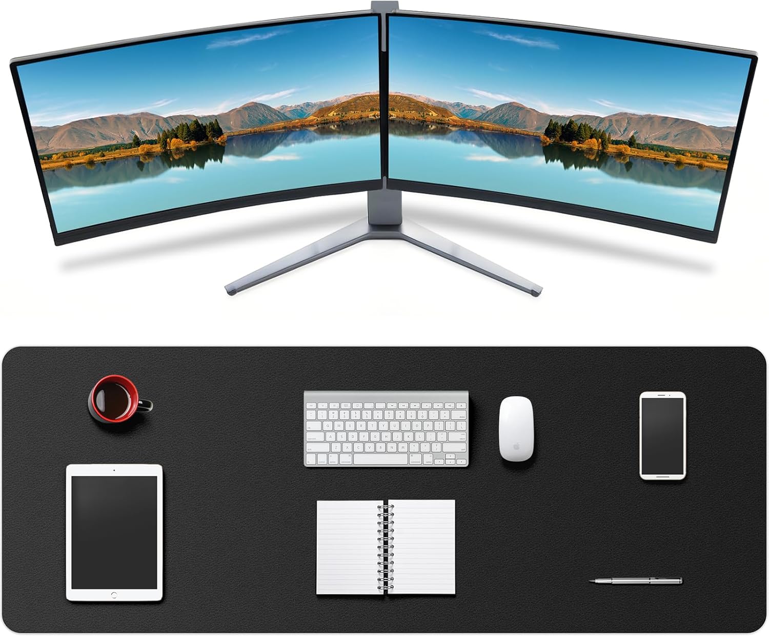 Leather Desk Mat Protector, Mouse Pad, Non-Slip PU Leather Desk Blotter, Suitable for Gamer, Office & Home – 31.5 x 11.8 in, Black Leather Desk Mat Protector, Mouse Pad, Non-Slip PU Leather Desk Blotter, Suitable for Gamer, Office & Home – 31.5 x 11.8 in, Black