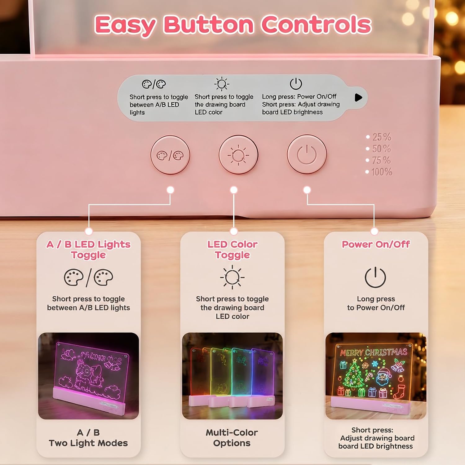 2 Pcs Led Drawing Board for Kids Toys Girls 6-8 Boy Toys Visual Effects 16" image 4