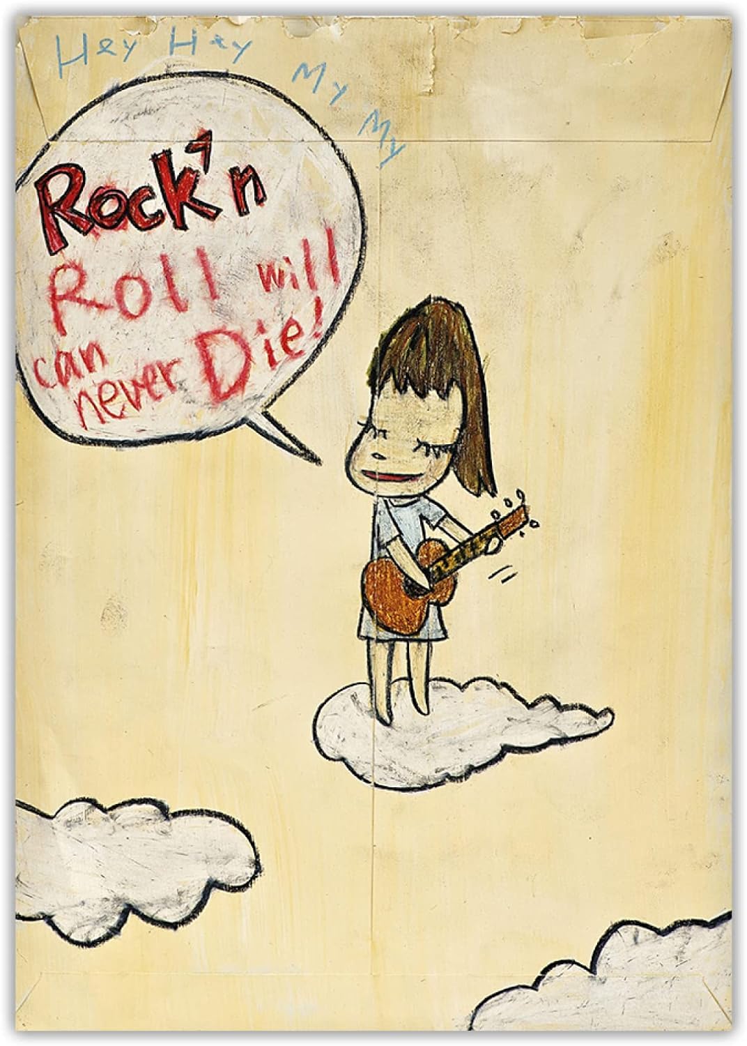 Amazon.co.jp: 奈良美智ポスター《Rock And Roll Will Never Die 