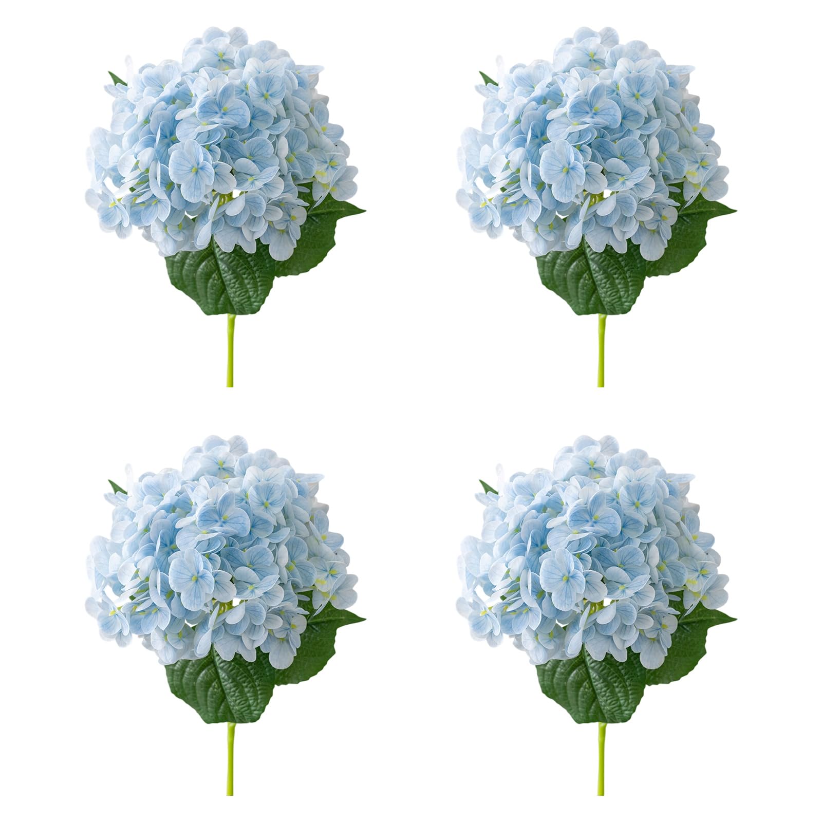 carotoe Of 4 Bright Artificial Hydrangeas Blooms Soft PVC Materials Long Time Floral Arrangement Essential Artificial Hydrangeas Flower