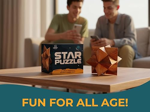 Miniatura 7 de BSIRI Juegos para adultos, regalos de cubo de estrellas de madera, juego de rompecabezas de rompecabezas de la lógica juegos para niños y
