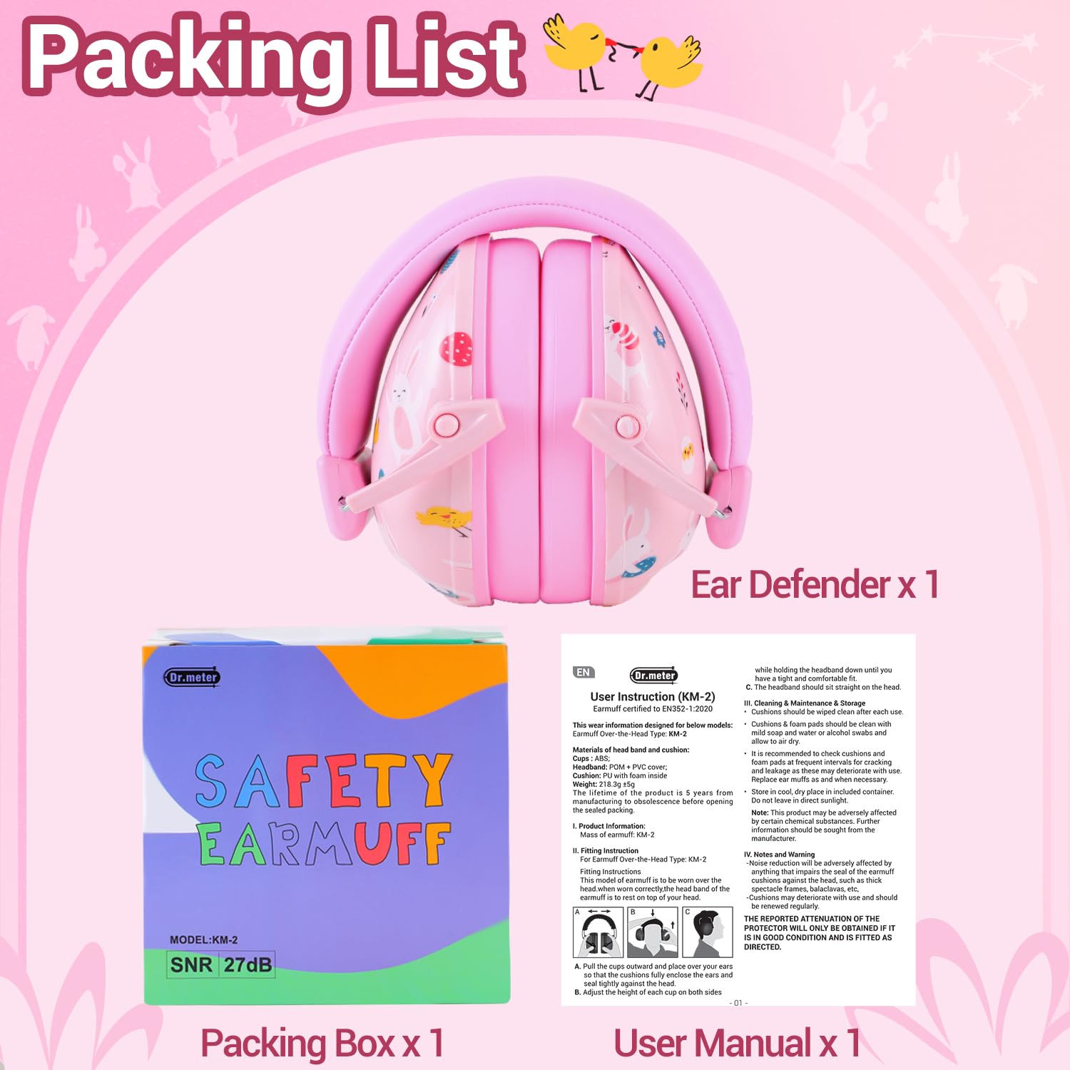 Dr.meter 27SNR Noise Cancelling Headphones for Kids Adults Ear Protection view 8