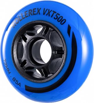 Rollerex VXT500 Inline Skate Wheels (8-Pack) (Various Size & Color Options Available) -Indoor Outdoor- Intended for Roller Blade Wheel Replacement