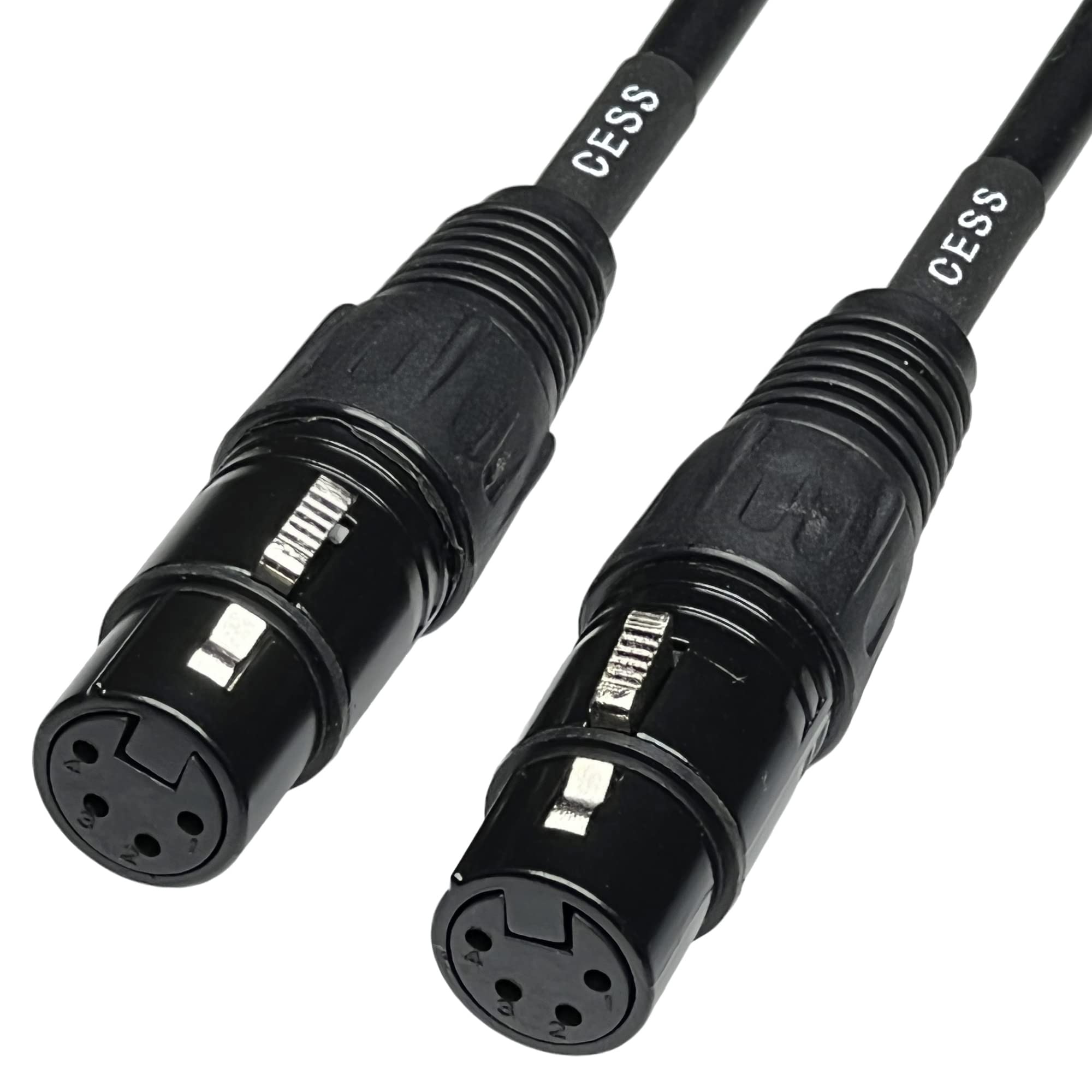 CESS-245-3f Balanced 4-Pin XLR Female to Female Headphone Audio Coupling/Gender Change Cable, Black Plug with Soft 4-Core Shielded Cable, 3 Feet