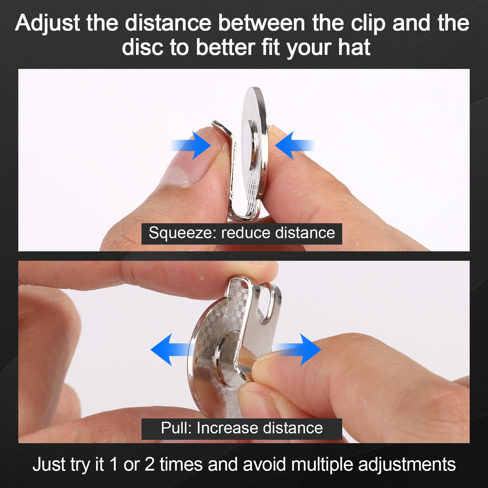 PEUTIER 6pz Clip Magnetiche per Cappello da Golf, Supporto Metallo per Segnalini Pallina Golf per Cappelli Golf Cinture Clip Magnetica per Cappello da Golf Accessori da Golf (2cm, Trama Incrociata)