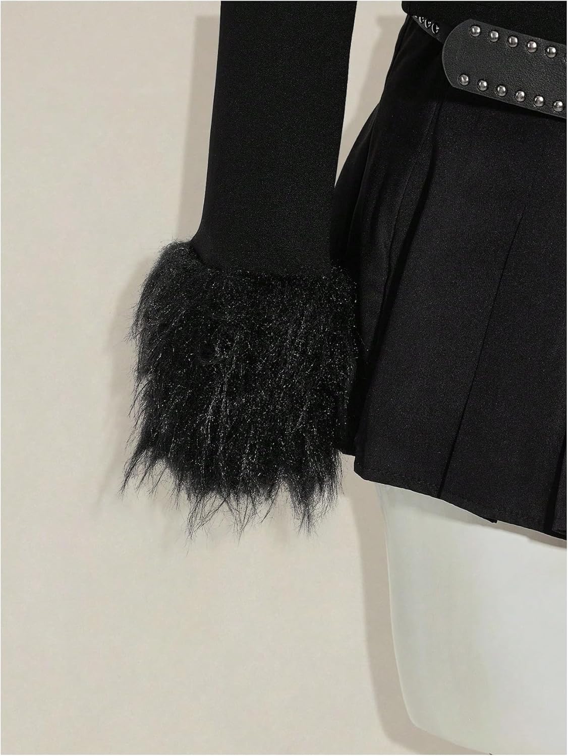 MakeMeChic Women's Faux Fur Jacket Long Sleeve Zip Up Grunge Gothic Coat Outerwear Fall Clothes - Image 6