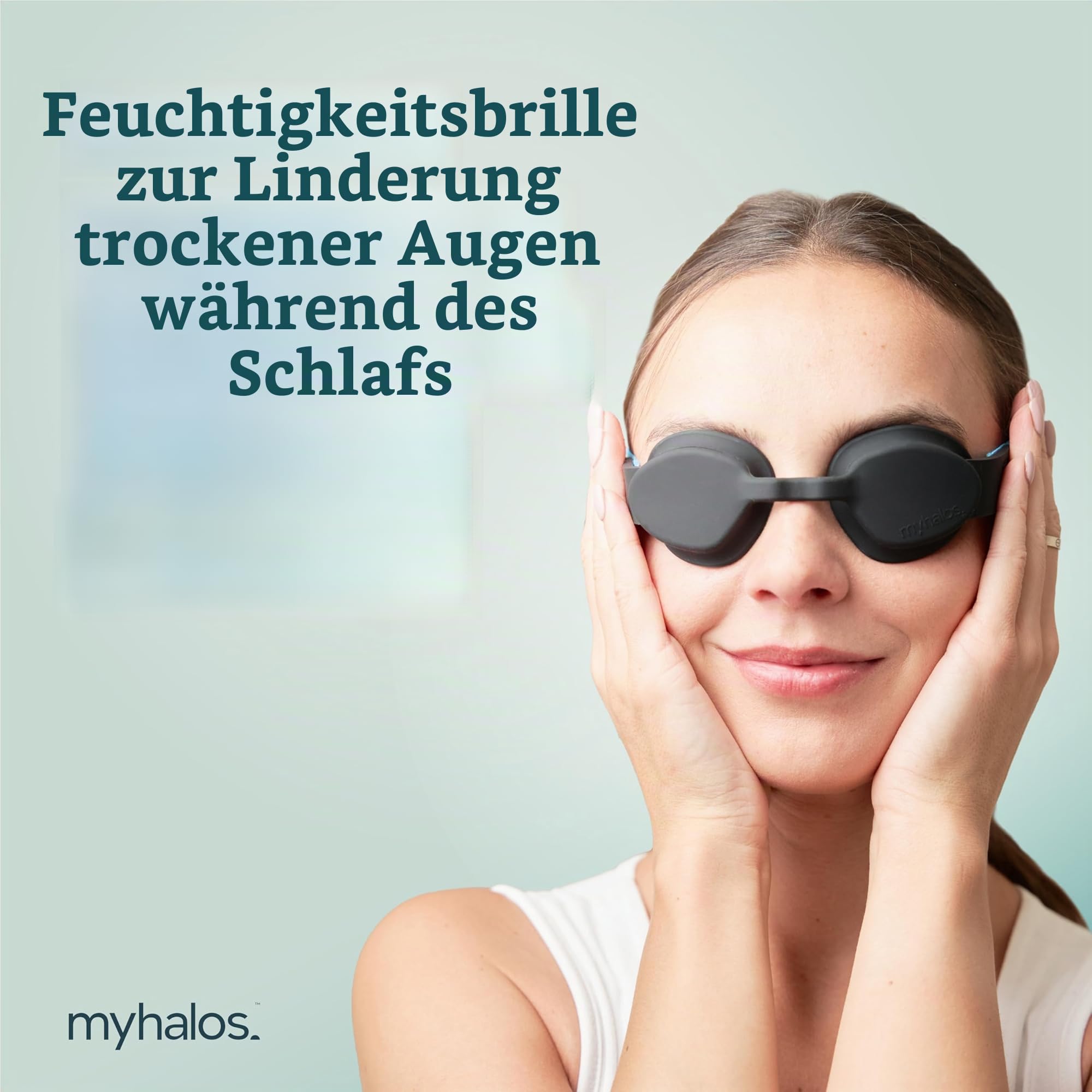 MyHalos Feuchtigkeitskammerbrille - Weiche Schlafmaske für trockene Augen - Wiederverwendbare Augenmaske