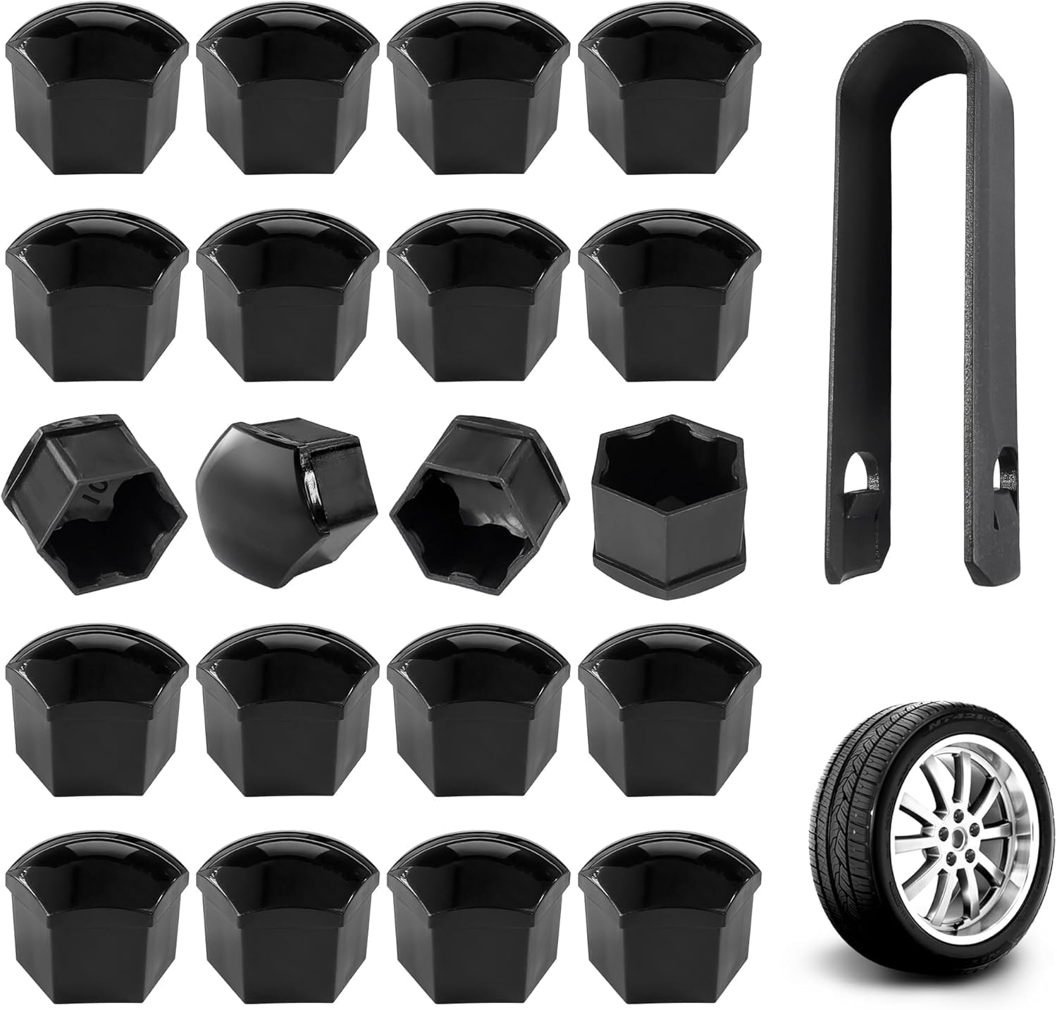 HVCRJY Lug nut covers for Skoda Fabia II Combi/Kombi (5J Bj 2007-2014)