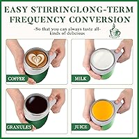 Vista 5 de Patelai 2 Piezas Taza de Café Autoagitable a Granel, Taza Autoagitable Recargable de 13.5oz Taza de Mezcla Automática de Viaje para Regalo