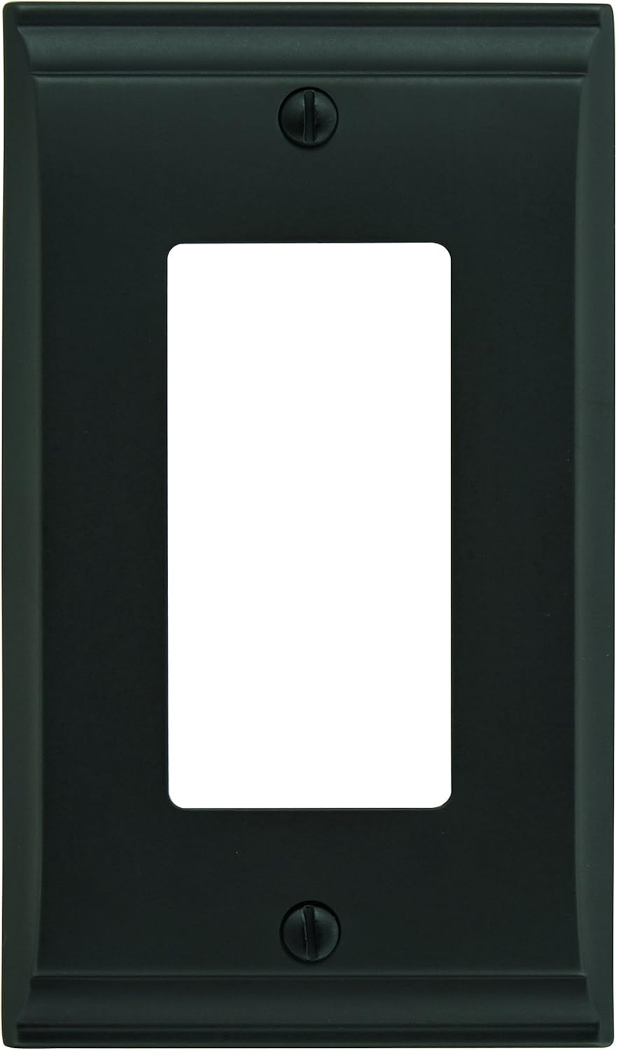Amerock | Wall Plate | Black Bronze | 1 Rocker Switch Plate Cover | Candler | 1 Pack | Decora Wall Plate | Light Switch Cover