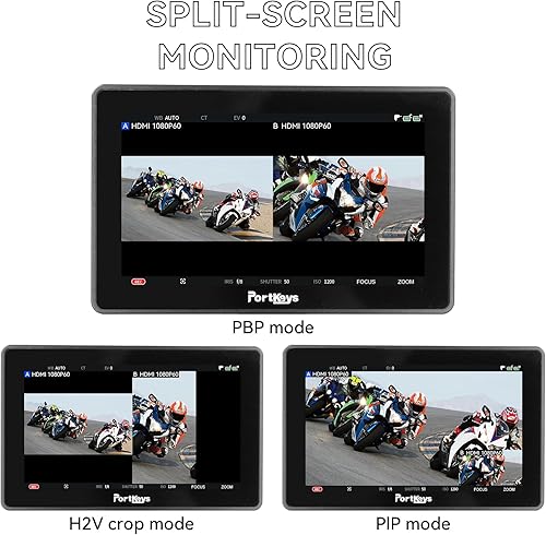 Vista 13 de Portkeys BM5IV WR Monitor de campo de control de cámara 5.5 "2000nit Monitor de control inalámbrico de doble pantalla para Sony Canon RED ARRI ZCAM
