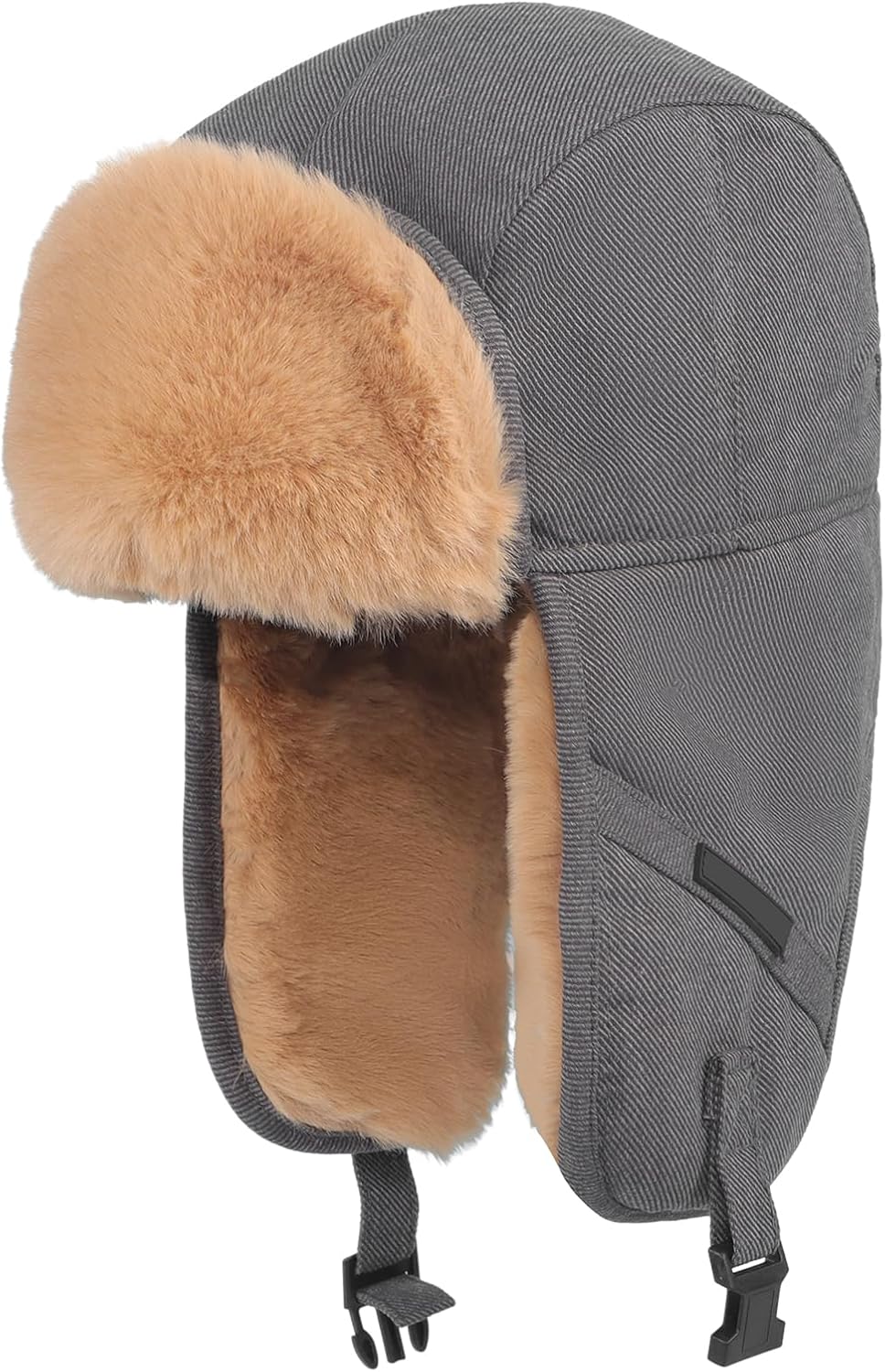 Mens Trapper Hat Russian Ushanka Hat for Women Faux Fur Ear Flap Hats with Chin Strap Ski Cap for Winter Outdoor