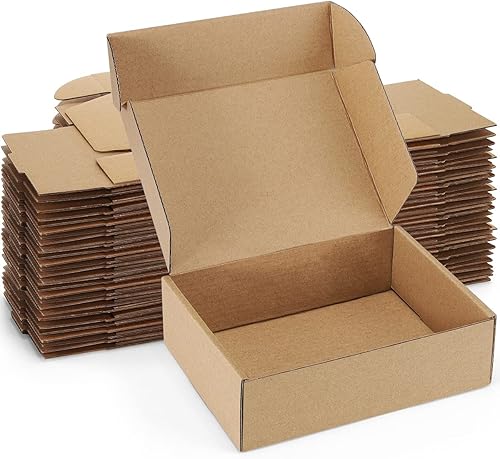 Cajas de envío de 7 x 5 x 2 pulgadas, cajas de correo pequeñas, color negro, paquete de 25 sobres de cartón corrugado