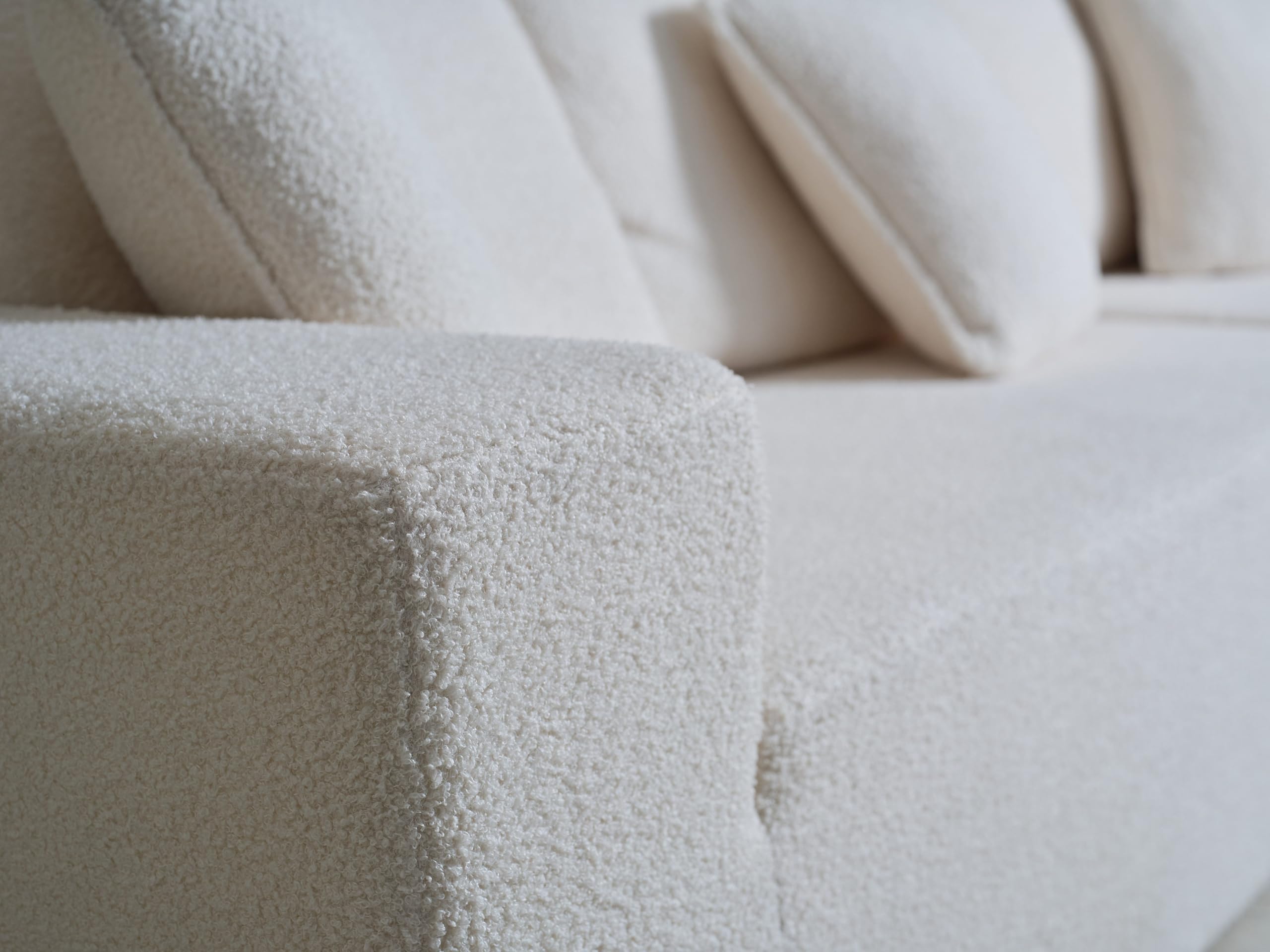 Sofá Esquinero Chaise Longue Forma L Moderno de Espuma Comprimida, con función Cama, envío Caja Sin Montaje (Borrego Beige, Chaise Longue Izquierda)