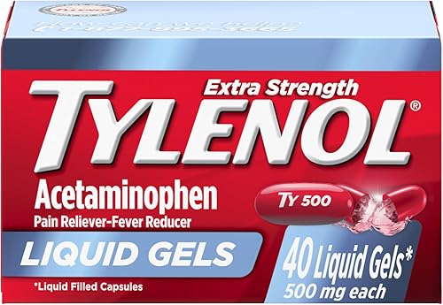 Tylenol Extra Strength - Cápsulas de gel líquido de potencia extra, analgésicos y reductores de fiebre para adultos con 500 mg de acetaminofén,