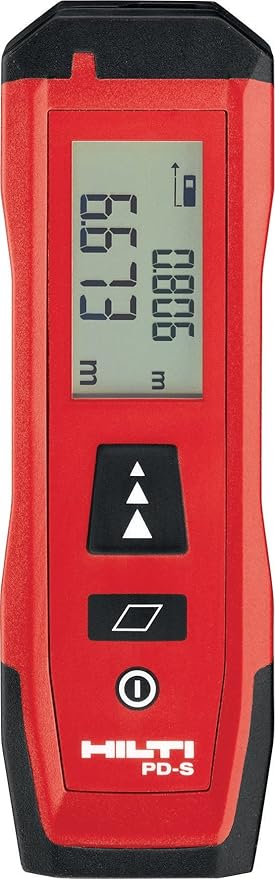 Hilti PD-S Laser Distance Meter 60M/197ft, Handheld Range Measure Meter Rangefinder Diastimeter with Area Measurement, Range Finder Highlight Display Measuring Tool