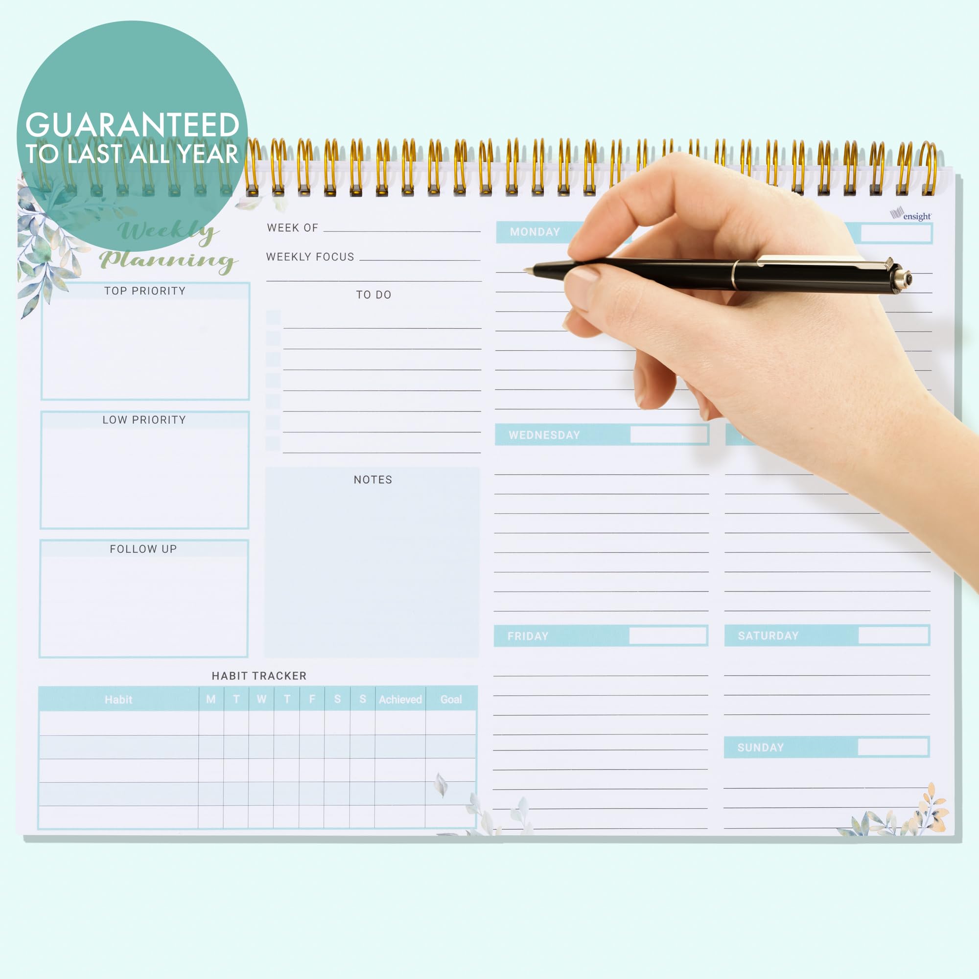 Snapklik.com : Ensight Undated Weekly Planner Notepad Easy Tear Off To ...