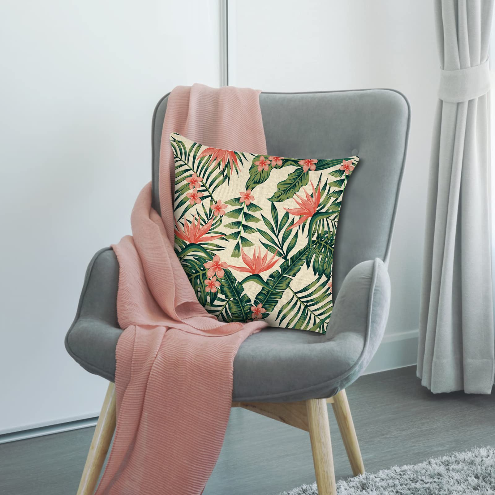 4 Kissenbezüge 45x45 Cm – Buntes Boho-Muster, Aus Weichem Polyester, Mit Reißverschluss