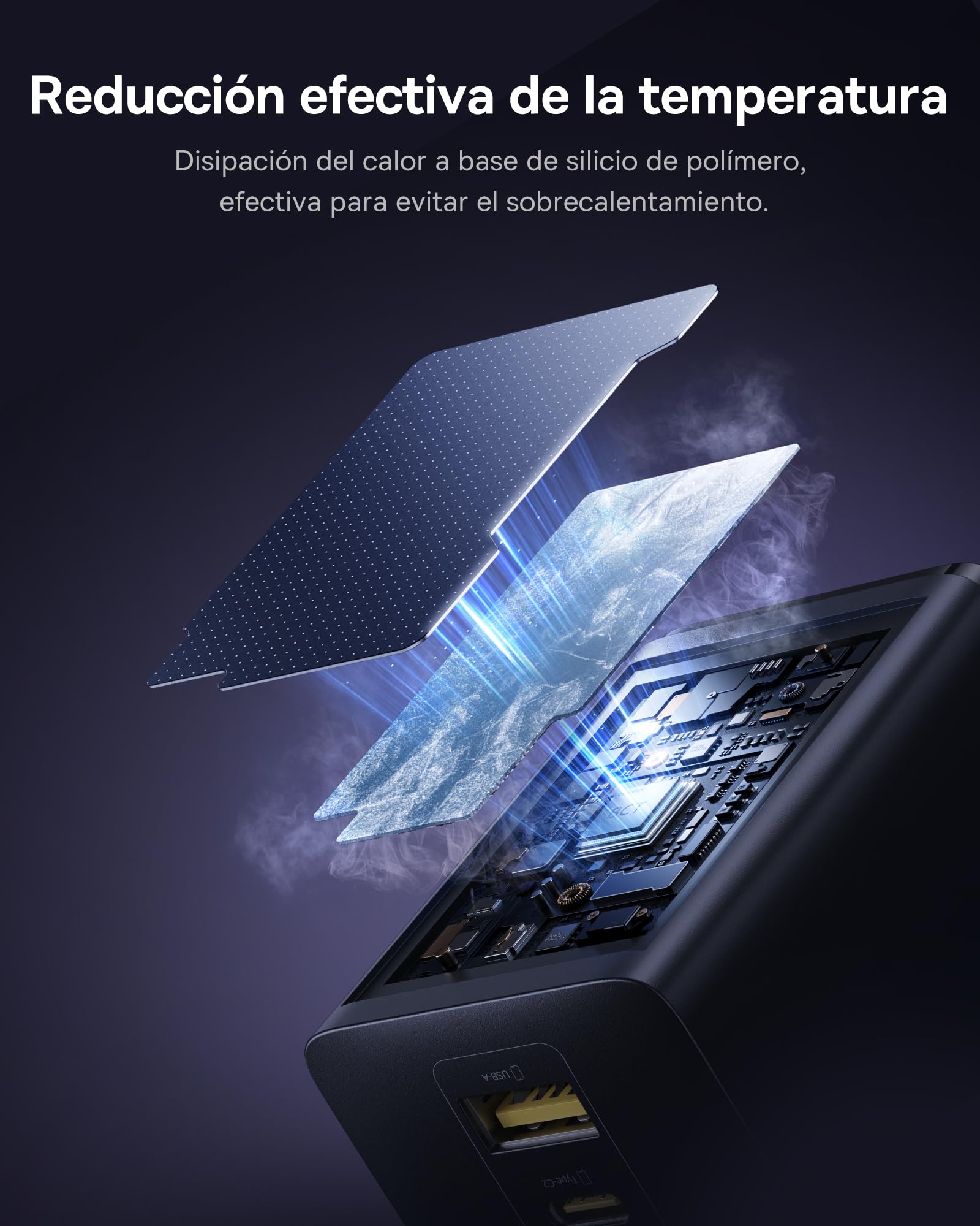 Baseus Enerfill Cargador USB C 100W, 3 Puertos USB C, PD con PPS, GAN Cargador Carga Rapida Compatible con MacBook Pro/Air, iPad Pro, iPhone 17/16/15/14/13 Serie, Galaxy S25/24, Pixel 9 8, Steam Deck