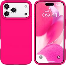 BENTOBEN for iPhone 17 Pro Case, Liquid Silicone Anti-Slip Microfiber Lining 17 ProPhone Case, Slim Soft Gel Rubber Anti-Scratch Shockproof Cover for iPhone 17 Pro 6.3" 2025, Hot Pink