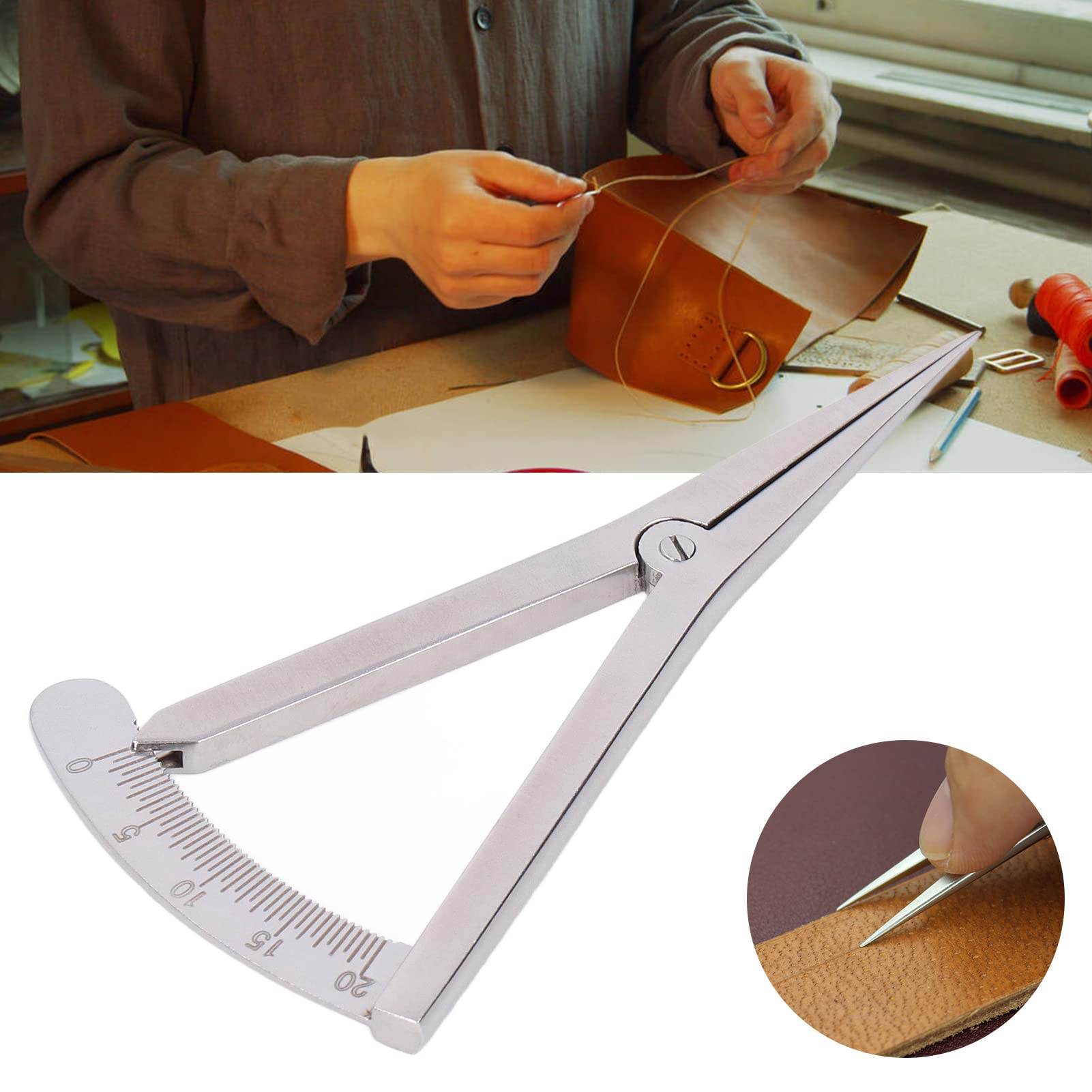 Yctze Calibratore Regolabile in Acciaio Inox per Marcatura, Misuratore da | Materiale durevole, alta precisione, design compatto, utilizzo versatile