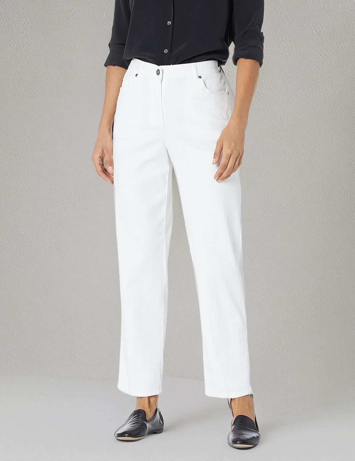 Ruby Rd. Women's Petite Classic Flat Front Denim Jean - Image 3