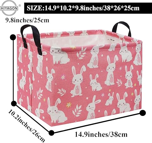 Miniatura 68 de HIYAGON Cesta de almacenamiento para niños, cesta de regalo para bebé, cesta de regalo, cesta organizadora de juguetes lindos, caja rectangular