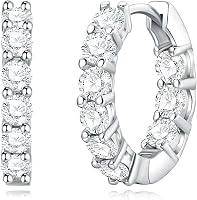 GIRIOIZ 925 Sterling Silver Small Huggie Hoop Earrings Women with High-Carbon Diamond, Hypoallergenic Lightweight Daily Wear Jewelry