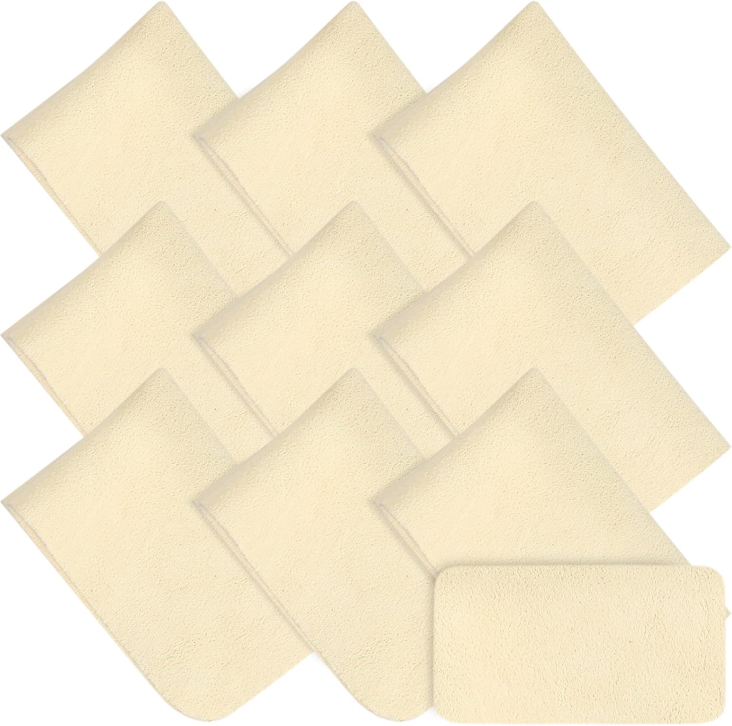 10 Pieces Chamois Pottery Tools Chamois Cloth Pottery Trimming mud Tools Pre Cut Drying Natural Car Soft Small Leather Chamois Ceramic Craft Supplies for Pot Rim Smoothing Pottery (4.7 x 3.1 Inch)