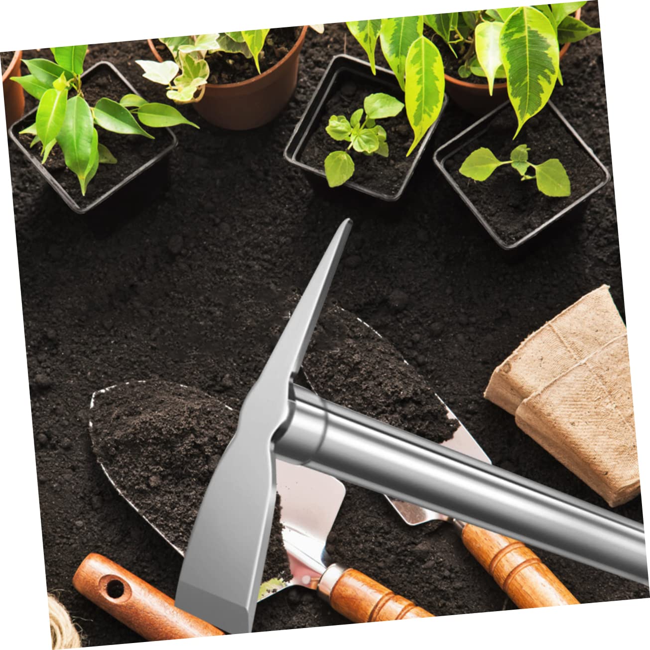 Giardino in Acciaio Inossidabile Leggera e Resistente Zappetta Manuale Multifunzionale per Orto Erbacce e Scavo Attrezzo da Giardinaggio per Piantare e Cura Piante