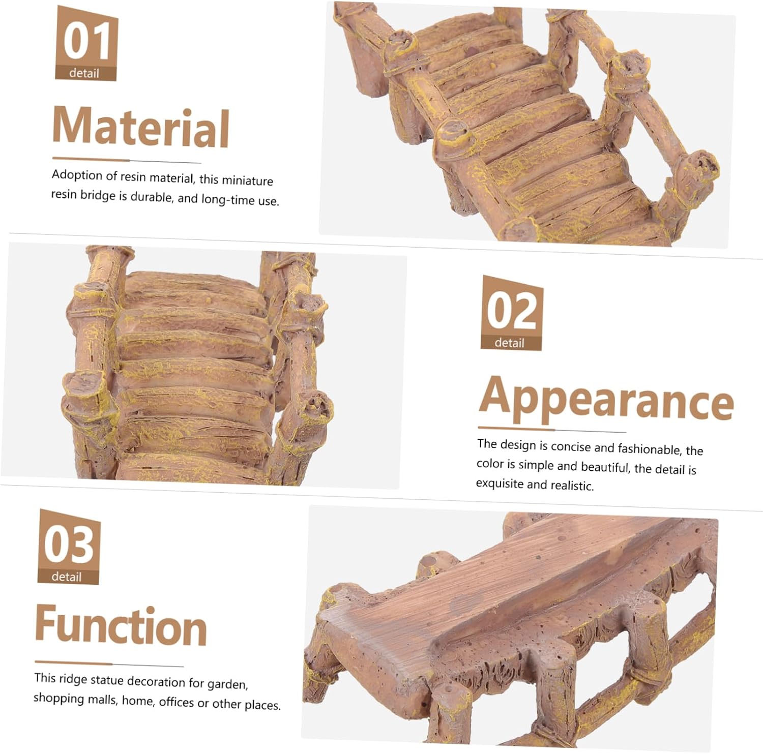 Bridge Model Resin Small Sand Table Decor for Indoor Outdoor Display