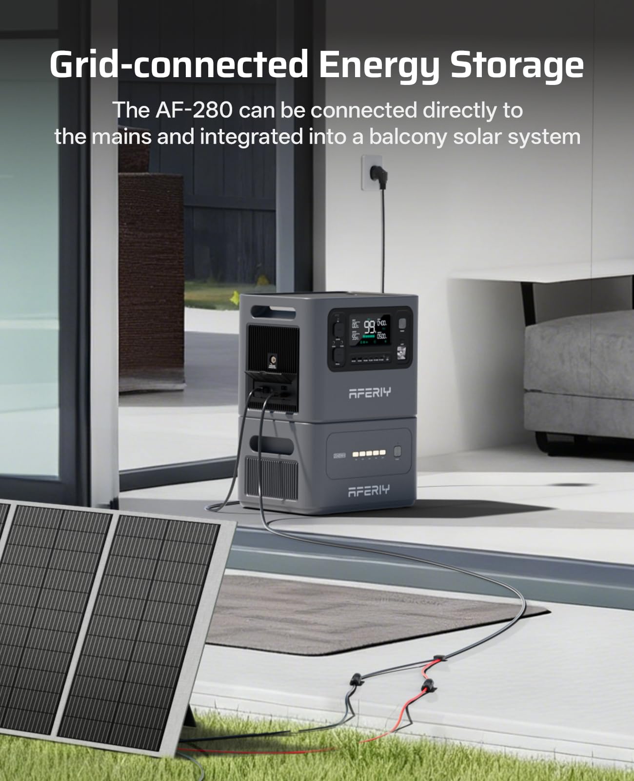 AFERIY P280 4096Wh Portable Power Station,with 1 Extra Battery,2800W Expandable Capacity LiFePO4 Battery Backup,Solar Generator for Home Use,Outdoor Camping,Power Outage,Camping,RV,Emergencies — view 6