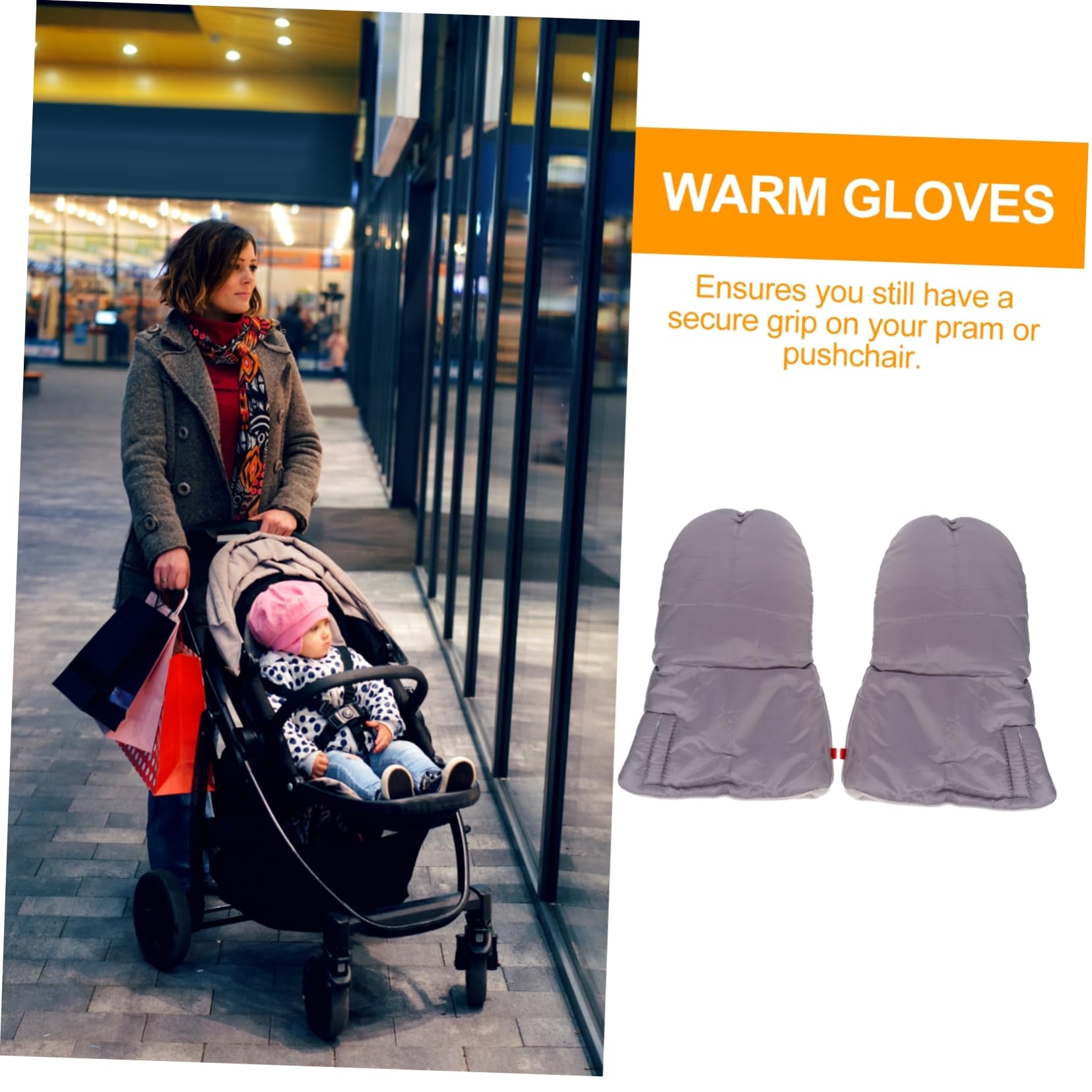 LIFKOME 3pares Guantes De Pram Térmicos Impermeables y Aislantes Para Carro De Diseño Separado Para Invierno
