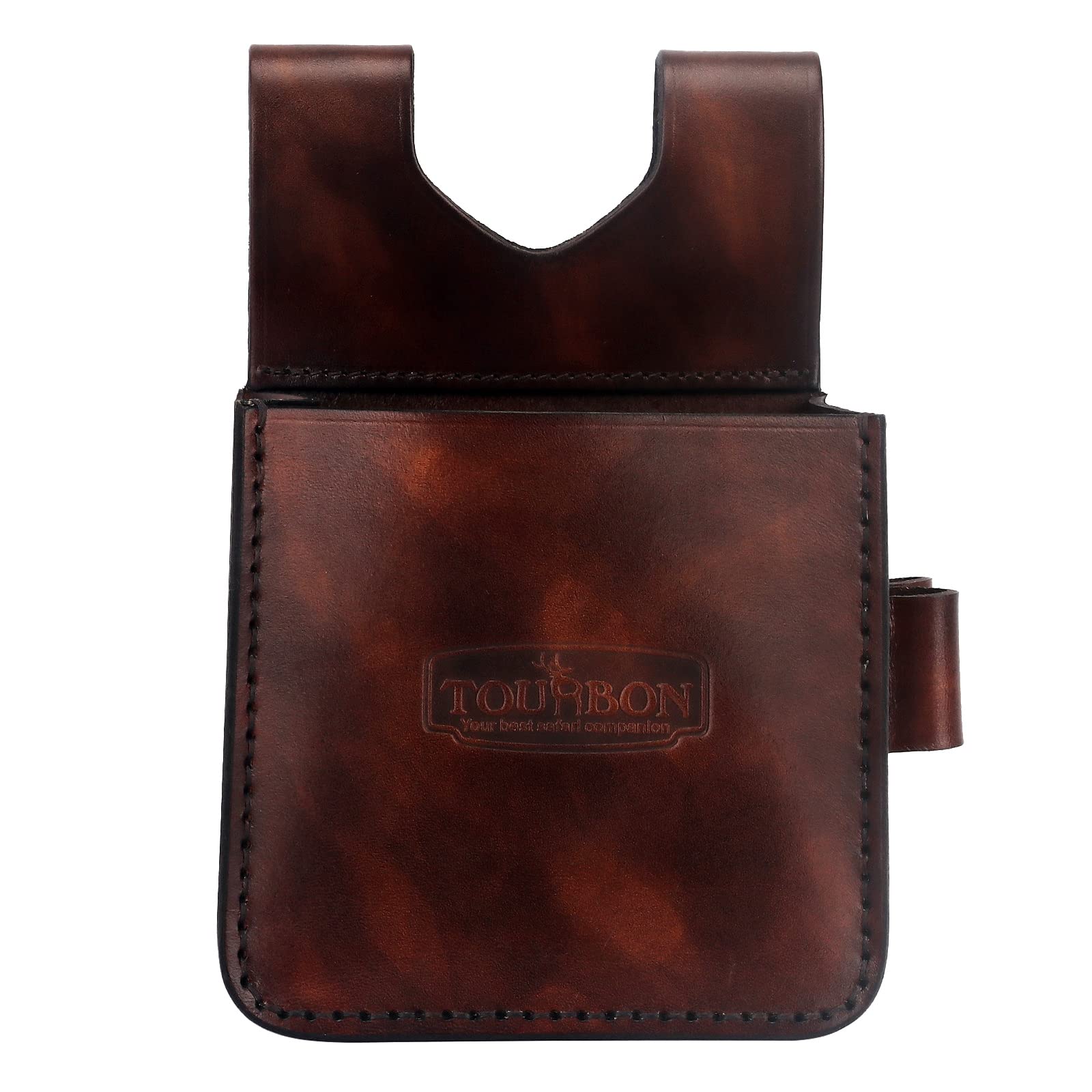 TOURBON Sac de munitions de tir à la Taille en Cuir Marron Pochette de Fusil de Chasse Porte-Ceinture à Outils