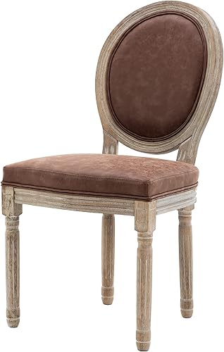 Miniatura 48 de Juego de 4 sillas de comedor de piel sintética, sillas de cocina de mediados de siglo, sillas Parsons tapizadas, sillas laterales con respaldo de