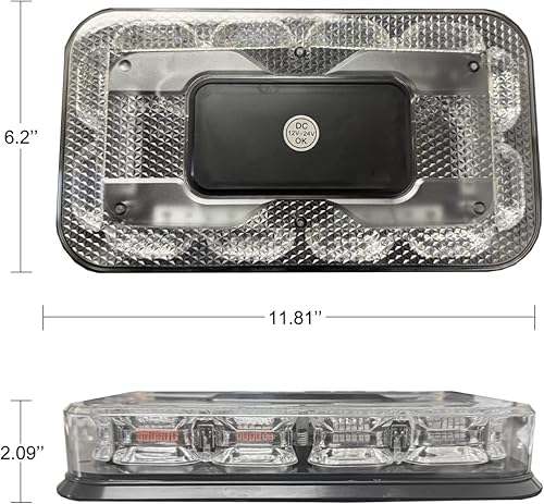 Miniatura 8 de Luz estroboscópica de 12 pulgadas, color rojo y azul, 72 LED, magnética, de emergencia, advertencia, advertencia, mini barra de luces para vehículos