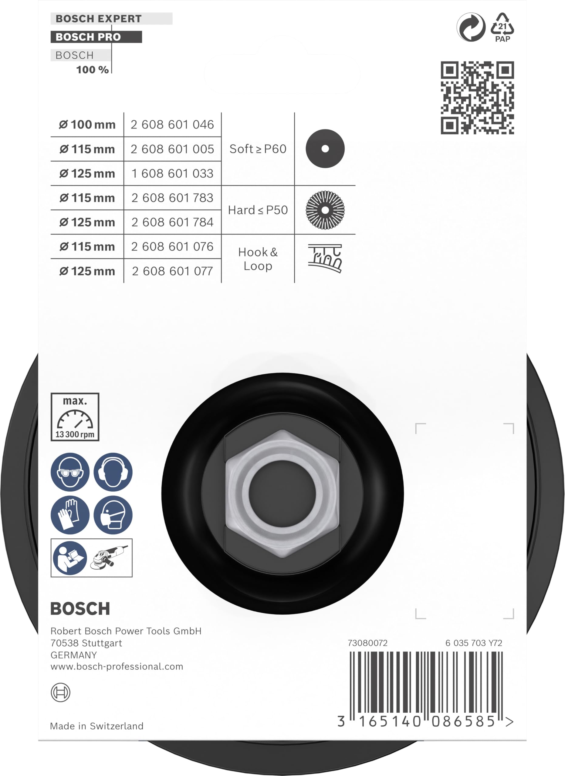 Bosch Gummischleifteller 115 mm, 1 adet.