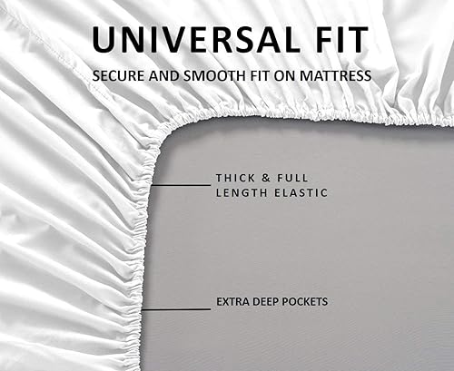 Miniatura 3 de Juego de sábanas de 6 piezas tamaño King de 600 hilos de algodón egipcio de 6 piezas, juego de sábanas de 6 piezas, colección de lujo de hotel, ropa