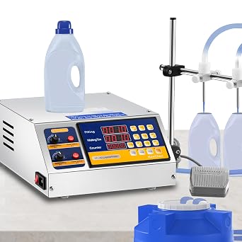 Hanchen Liquid Filling Machine Automatic Bottle Filler 1-135 Fl Oz Digital Liquid Filler Cosmetic Oil Filling Machine for MCT Oil, Milk, Beverage, Water, Juice, Essential Oil 2 Heads Diaphragm Pump